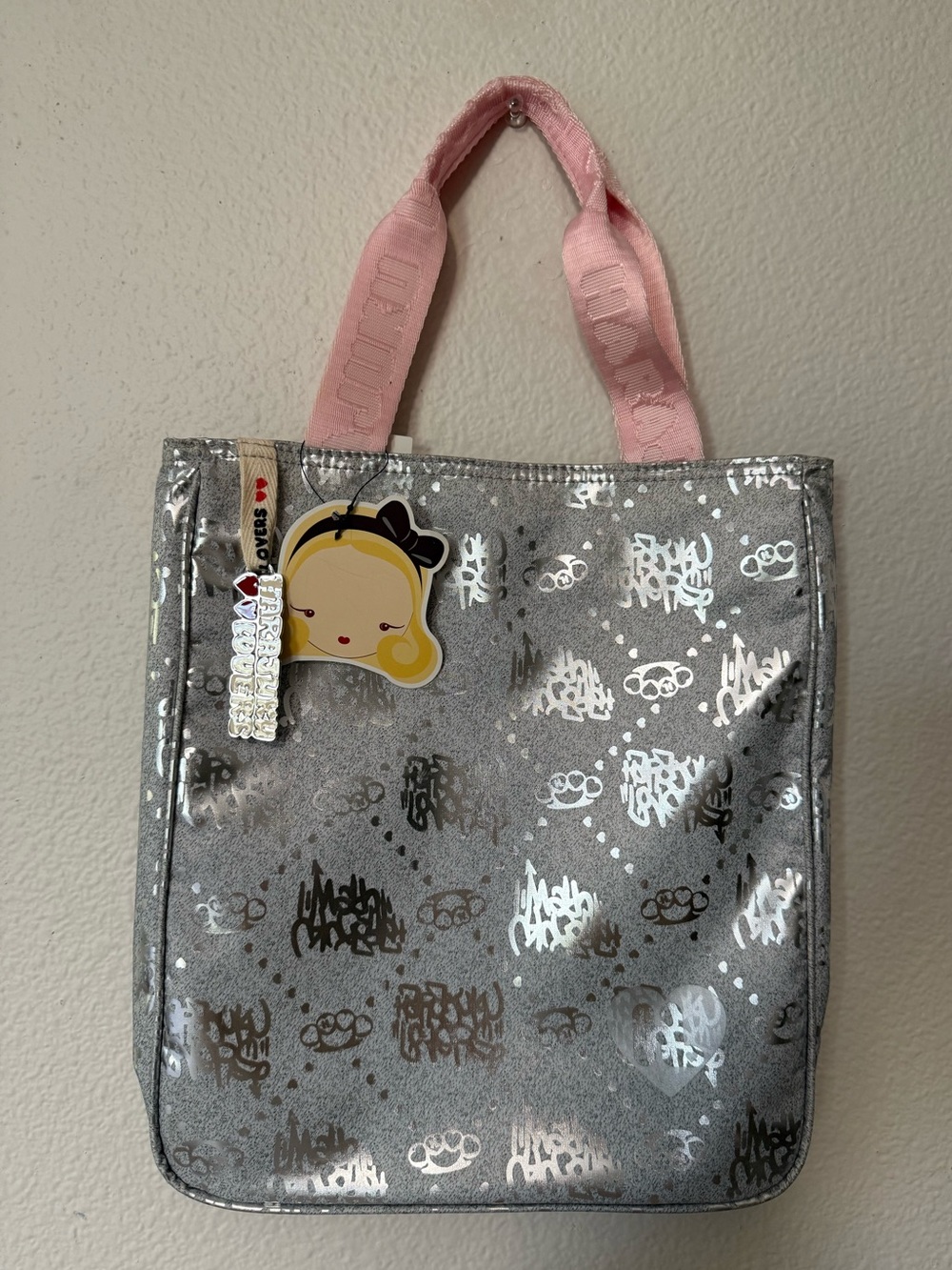 Harajuku Lovers “Bishoujo Box” Silver Mini Tote Bag NWT Gwen Stefani Rare Y2K